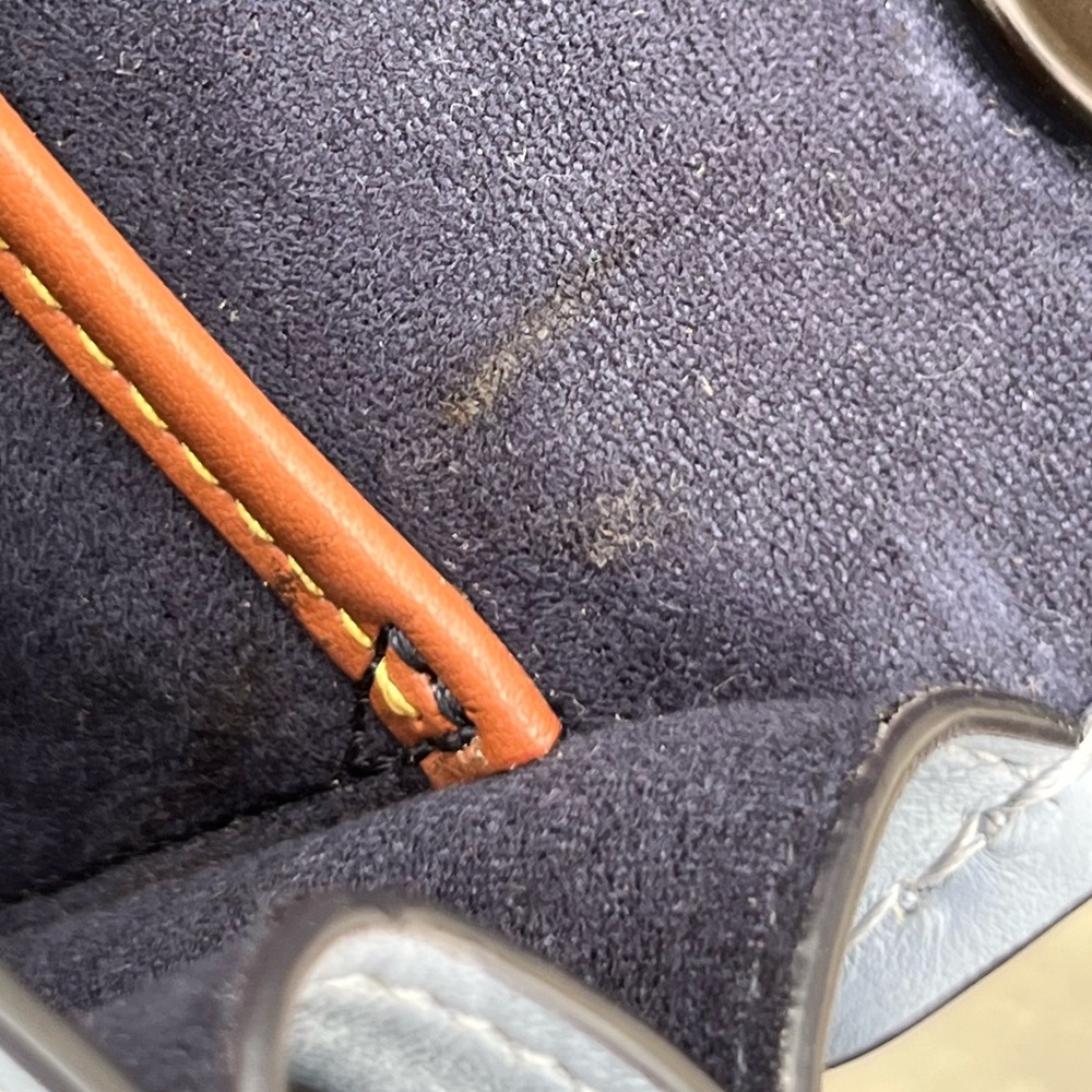 EUC Coach Parker 18 with Scattered Rivets in Blue Gray with Gunmetal Hardware - Picture 12 of 16